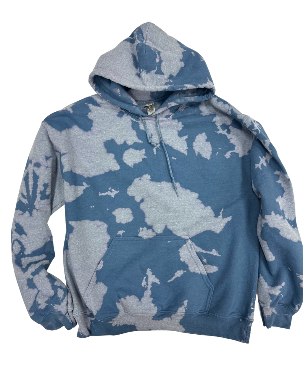 Bleach Wash Essential Fleece Hoodie Blue Gobi Dyenomite Apparel Wholesale