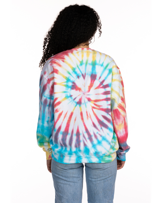 Tie Dye Essential Fleece Crew - Prism Spiral