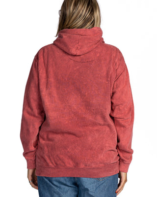 Mineral Wash Premium Fleece Hoodie - Crimson