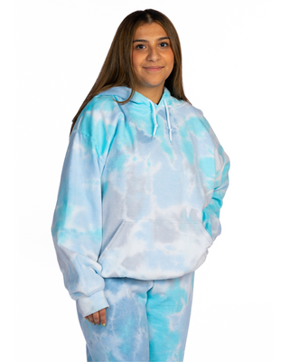 Dyenomite Deal - Dream Cloud Dye Essential Fleece Hoodie - Turquoise