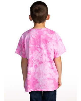 Tie Dye Paw Print Tee - Pink - Youth