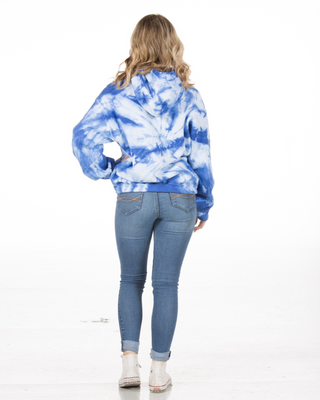 Contrast Cyclone Tie Dye Essential Fleece Hoodie