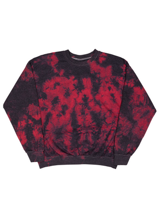 Crystal Dye Essential Fleece Crew Sweatshirt - Black/Red