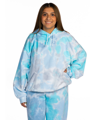 Dream Cloud Dye Essential Fleece Hoodie - Turquoise