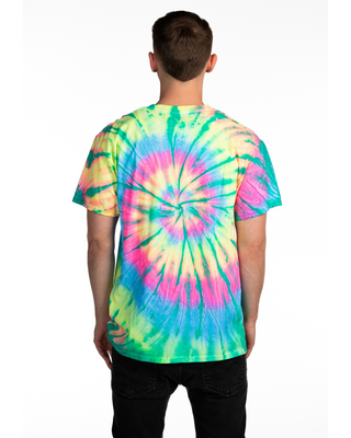 Dyenomite Deal - Aqua Neon Rush Spiral Tie Dye Tee