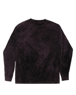 Mineral Wash Long Sleeve Tees - Drew Blackout