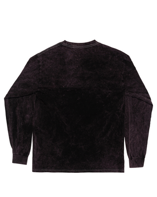 Mineral Wash Long Sleeve Tees - Drew Blackout