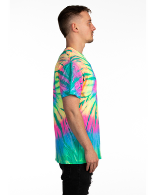 Dyenomite Deal - Aqua Neon Rush Spiral Tie Dye Tee