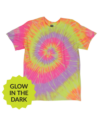 Tie Dye Tee - Glow in the Dark Grapefruit Neon Rush Spiral