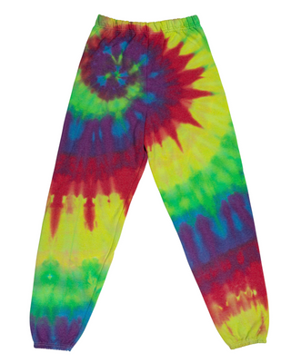 FLEECE SHOP Tie Dye Essential Fleece Sweatpant - Classic Rainbow Spiral