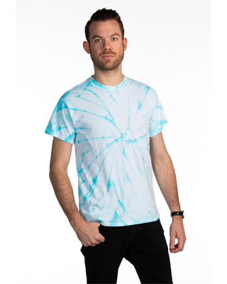 Dyenomite Deal - Cyclone Spiral Tie Dye Tee - Pale Turquoise