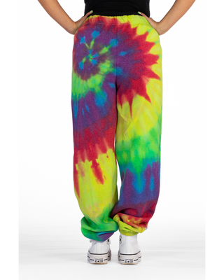 Tie Dye Essential Fleece Sweatpant - Classic Rainbow Spiral