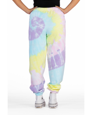 FLEECE SHOP Tie Dye Essential Fleece Sweatpant - Hawaiian Breeze Spiral