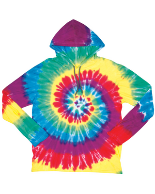 Dyenomite Deal - Classic Rainbow Spiral Long Sleeve Hooded Tee