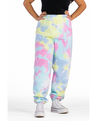 Dyenomite Deal - Dream Cloud Dye Essential Fleece Sweatpants - Pastel Rainbow