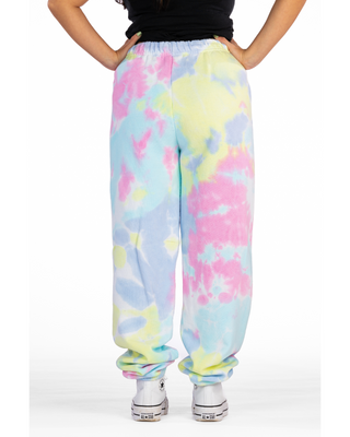 Dyenomite Deal - Dream Cloud Dye Essential Fleece Sweatpants - Pastel Rainbow