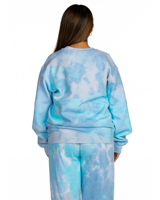 Dream Cloud Dye Essential Fleece Crew Sweatshirt - Turquoise