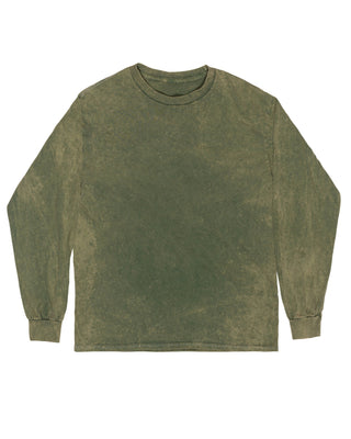 Mineral Wash Long Sleeve Tees - Kale