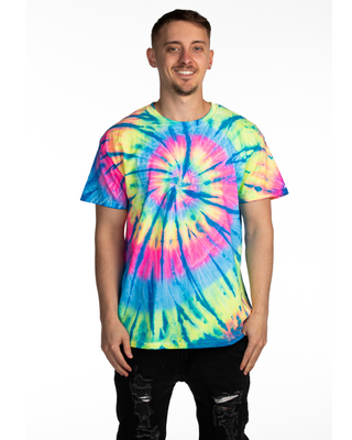 Dyenomite Deal - Cobalt Neon Rush Spiral Tie Dye Tee