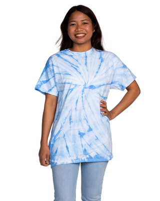 CYCLONE TEE SHOP - Cyclone Spiral Tie Dye Tee - Columbia Blue