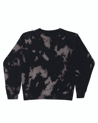 Bleach Wash Premium Fleece Crew Sweatshirt - Anubis