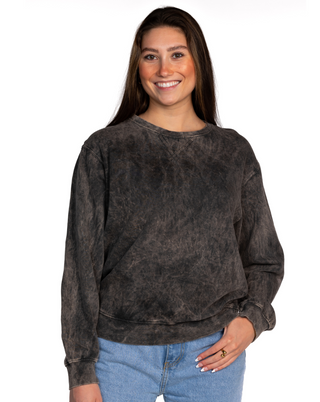 Dyenomite Deal - Mineral Wash Premium Fleece Crew Sweatshirt - Grey