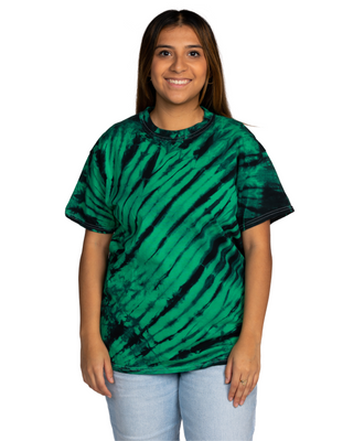 Dyenomite Deal - Black/Kelly Tiger Stripe Tie Dye Tee