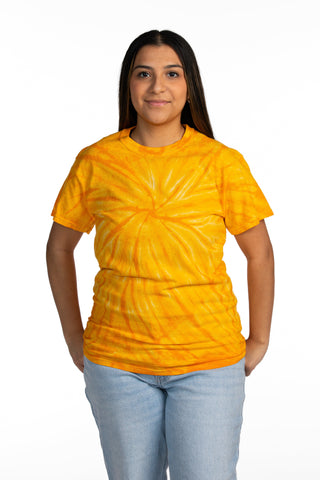 Dyenomite Deal - Cyclone Spiral Tie Dye Tee - Gold