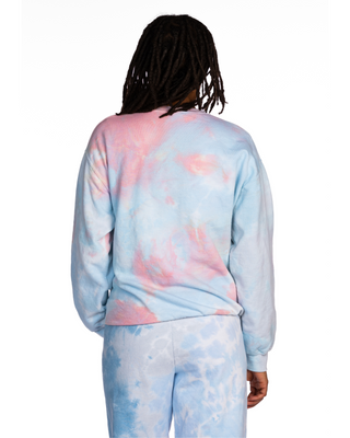 Dream Cloud Dye Essential Fleece Crew Sweatshirt - Coral