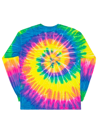 Tie Dye Long Sleeve Tee - Flo Rainbow Spiral