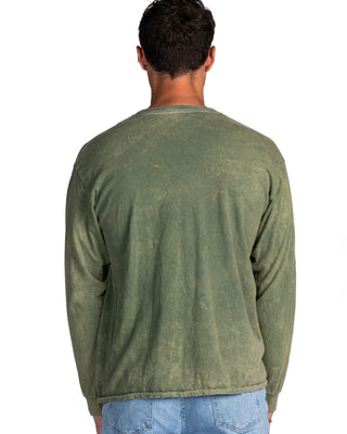 Mineral Wash Long Sleeve Tees - Kale