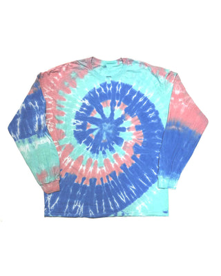 TEE SHOP - Tropical Pastel Spiral Tie Dye Long Sleeve Tee