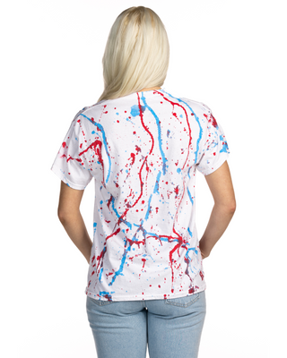 Dyenomite Deal - Red White Blue Splatter Dye Tee