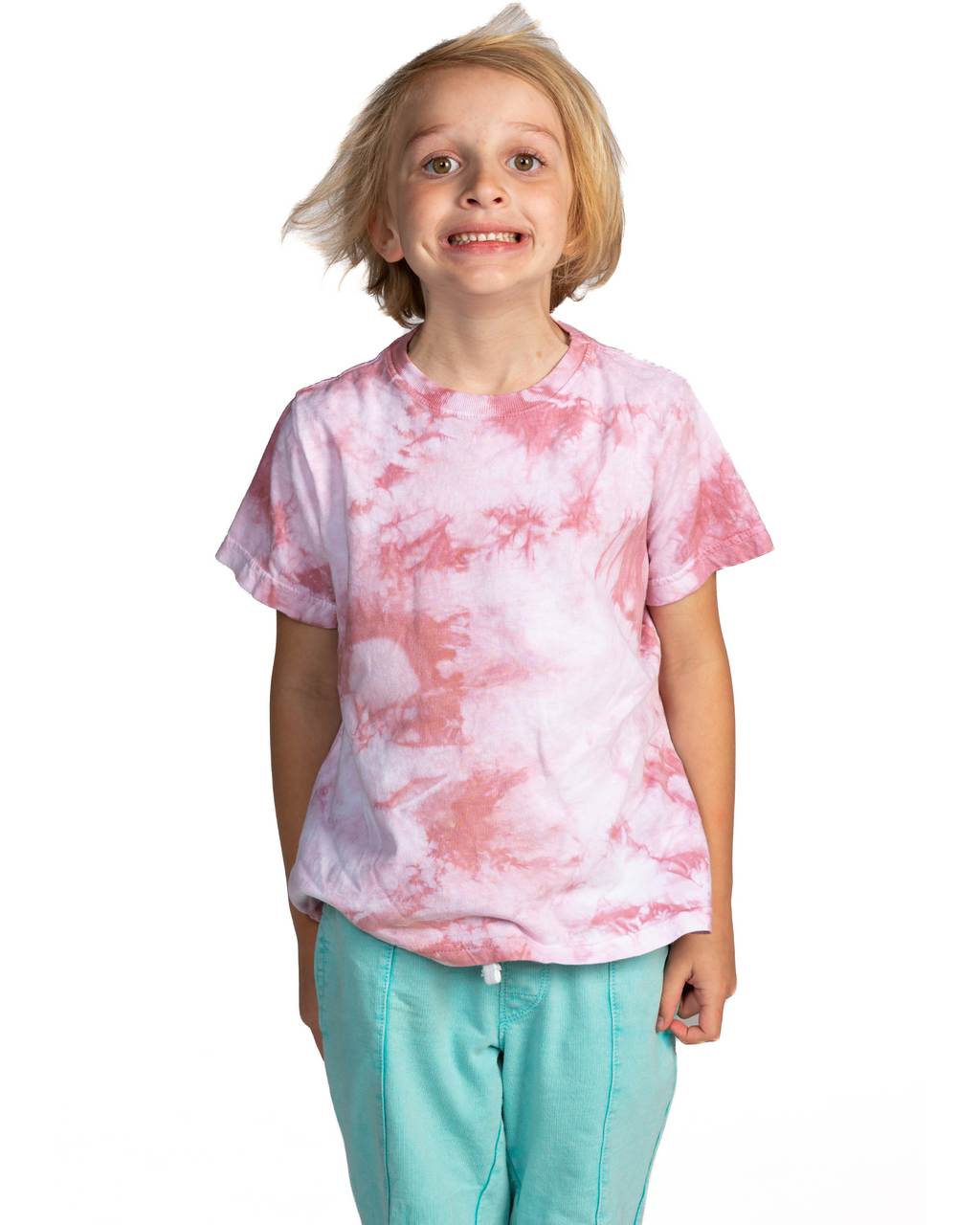 Crystal Dye Tee - Rose - Youth – Dyenomite Apparel Wholesale