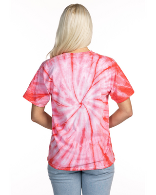 Cyclone Spiral Tie Dye Tee - Coral