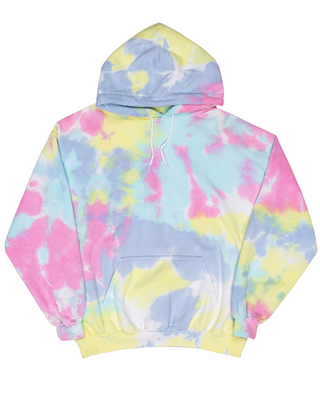 Dream Cloud Dye Essential Fleece Hoodie Pastel Rainbow