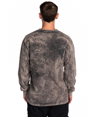 Mineral Wash Long Sleeve Tees - Grey