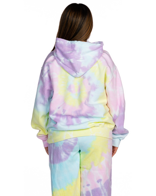 Tie Dye Essential Fleece Hoodie - Hawaiian Breeze Spiral