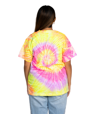 Dyenomite Deal - Glow In the Dark Grapefruit Spiral Tie Dye Tee