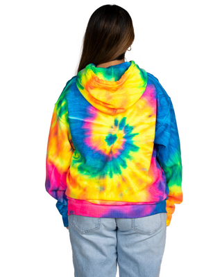 FLEECE SHOP - Tie Dye Premium Fleece Hoodie - Flo Rainbow Spiral