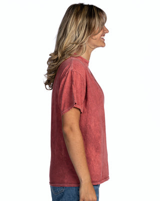 Mineral Wash Tees - Crimson