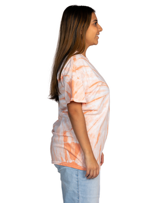 Dyenomite Deal - Cyclone Spiral Tie Dye Tee - Peach