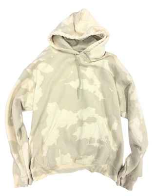 Bleach Wash Essential Fleece Hoodie - Sand Gobi