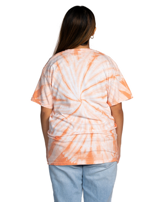 Dyenomite Deal - Cyclone Spiral Tie Dye Tee - Peach