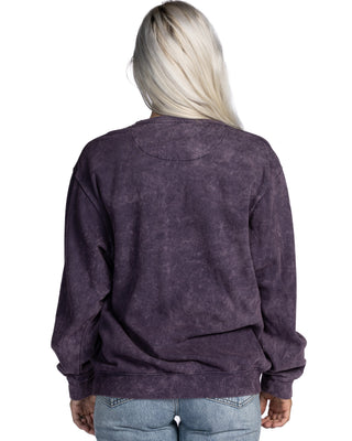 Dyenomite Deal - Mineral Wash Premium Fleece Crew Sweatshirt - Aubergine