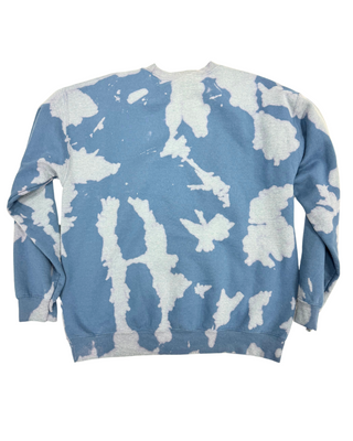 Bleach Wash Essential Fleece Crew Sweatshirt - Blue Gobi