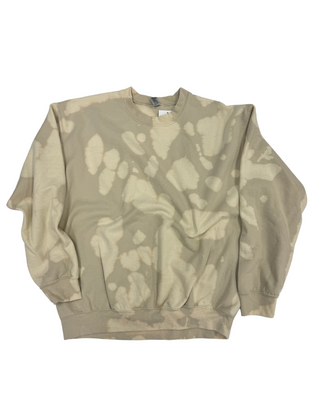 Bleach Wash Essential Fleece Crew Sweatshirt - Sand Gobi