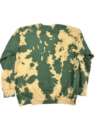 Bleach Wash Essential Fleece Crew Sweatshirt Green Gobi