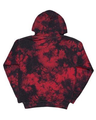 Crystal Dye Essential Fleece Hoodie Black Red Black Red Crystal M