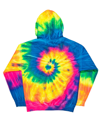 Rainbow spiral tie dye hoodie hotsell